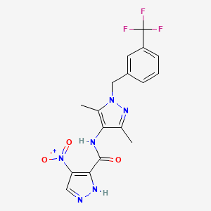 N-{3,5-dimethyl-1-[3-(trifluoromethyl)benzyl]-1H-pyrazol-4-yl}-4-nitro-1H-pyrazole-3-carboxamide