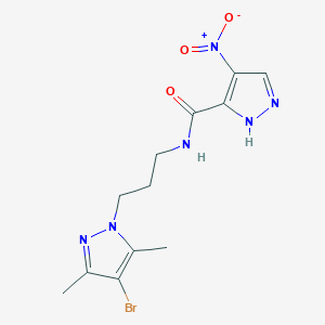 N-[3-(4-bromo-3,5-dimethyl-1H-pyrazol-1-yl)propyl]-4-nitro-1H-pyrazole-3-carboxamide