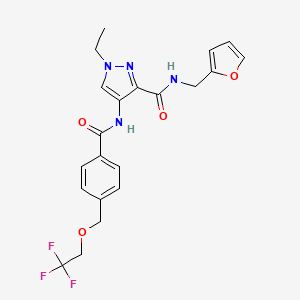 1-ethyl-N-(2-furylmethyl)-4-({4-[(2,2,2-trifluoroethoxy)methyl]benzoyl}amino)-1H-pyrazole-3-carboxamide