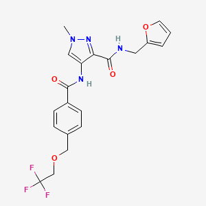 molecular formula C20H19F3N4O4 B4361662 N-(2-furylmethyl)-1-methyl-4-({4-[(2,2,2-trifluoroethoxy)methyl]benzoyl}amino)-1H-pyrazole-3-carboxamide 