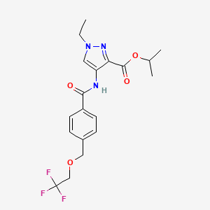 molecular formula C19H22F3N3O4 B4361673 isopropyl 1-ethyl-4-({4-[(2,2,2-trifluoroethoxy)methyl]benzoyl}amino)-1H-pyrazole-3-carboxylate CAS No. 1005695-88-4