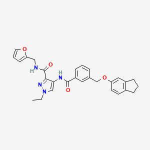 4-({3-[(2,3-dihydro-1H-inden-5-yloxy)methyl]benzoyl}amino)-1-ethyl-N-(2-furylmethyl)-1H-pyrazole-3-carboxamide