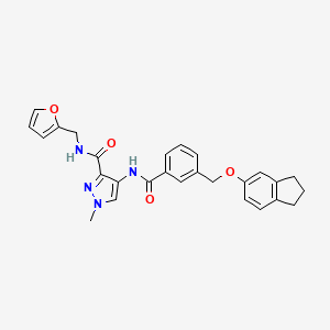 4-({3-[(2,3-dihydro-1H-inden-5-yloxy)methyl]benzoyl}amino)-N-(2-furylmethyl)-1-methyl-1H-pyrazole-3-carboxamide