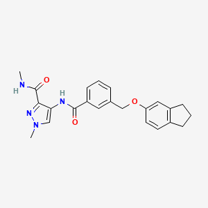 4-({3-[(2,3-dihydro-1H-inden-5-yloxy)methyl]benzoyl}amino)-N,1-dimethyl-1H-pyrazole-3-carboxamide