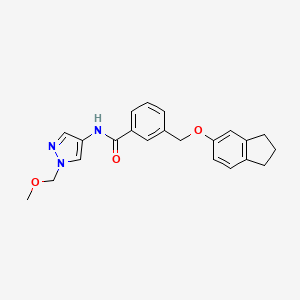 3-[(2,3-dihydro-1H-inden-5-yloxy)methyl]-N-[1-(methoxymethyl)-1H-pyrazol-4-yl]benzamide