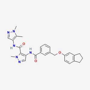 4-({3-[(2,3-dihydro-1H-inden-5-yloxy)methyl]benzoyl}amino)-N-(1,5-dimethyl-1H-pyrazol-4-yl)-1-methyl-1H-pyrazole-5-carboxamide