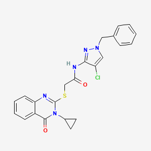 N-(1-BENZYL-4-CHLORO-1H-PYRAZOL-3-YL)-2-[(3-CYCLOPROPYL-4-OXO-3,4-DIHYDRO-2-QUINAZOLINYL)SULFANYL]ACETAMIDE