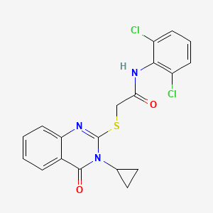 2-[(3-CYCLOPROPYL-4-OXO-3,4-DIHYDRO-2-QUINAZOLINYL)SULFANYL]-N-(2,6-DICHLOROPHENYL)ACETAMIDE