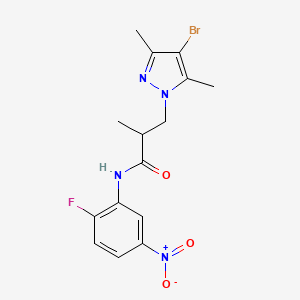 3-(4-bromo-3,5-dimethyl-1H-pyrazol-1-yl)-N-(2-fluoro-5-nitrophenyl)-2-methylpropanamide