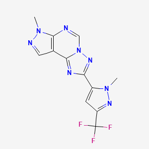 7-methyl-2-[1-methyl-3-(trifluoromethyl)-1H-pyrazol-5-yl]-7H-pyrazolo[4,3-e][1,2,4]triazolo[1,5-c]pyrimidine