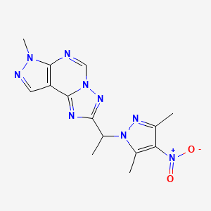 2-[1-(3,5-dimethyl-4-nitro-1H-pyrazol-1-yl)ethyl]-7-methyl-7H-pyrazolo[4,3-e][1,2,4]triazolo[1,5-c]pyrimidine