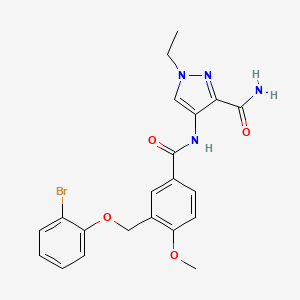 4-({3-[(2-bromophenoxy)methyl]-4-methoxybenzoyl}amino)-1-ethyl-1H-pyrazole-3-carboxamide