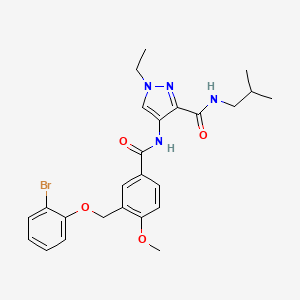 molecular formula C25H29BrN4O4 B4361856 4-({3-[(2-bromophenoxy)methyl]-4-methoxybenzoyl}amino)-1-ethyl-N-isobutyl-1H-pyrazole-3-carboxamide 