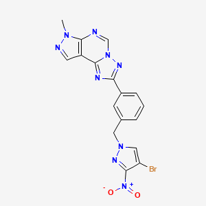 2-{3-[(4-bromo-3-nitro-1H-pyrazol-1-yl)methyl]phenyl}-7-methyl-7H-pyrazolo[4,3-e][1,2,4]triazolo[1,5-c]pyrimidine