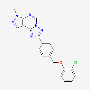 2-{4-[(2-chlorophenoxy)methyl]phenyl}-7-methyl-7H-pyrazolo[4,3-e][1,2,4]triazolo[1,5-c]pyrimidine