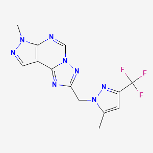 7-methyl-2-{[5-methyl-3-(trifluoromethyl)-1H-pyrazol-1-yl]methyl}-7H-pyrazolo[4,3-e][1,2,4]triazolo[1,5-c]pyrimidine