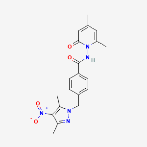 4-[(3,5-DIMETHYL-4-NITRO-1H-PYRAZOL-1-YL)METHYL]-N-[2,4-DIMETHYL-6-OXO-1(6H)-PYRIDINYL]BENZAMIDE