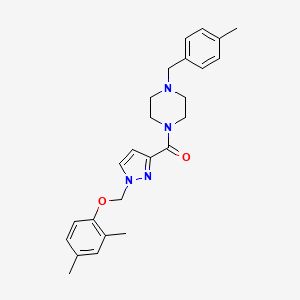 {1-[(2,4-DIMETHYLPHENOXY)METHYL]-1H-PYRAZOL-3-YL}[4-(4-METHYLBENZYL)PIPERAZINO]METHANONE