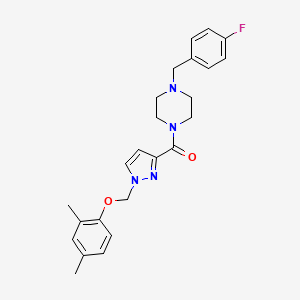 {1-[(2,4-DIMETHYLPHENOXY)METHYL]-1H-PYRAZOL-3-YL}[4-(4-FLUOROBENZYL)PIPERAZINO]METHANONE