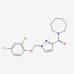 molecular formula C17H19BrClN3O2 B4361941 1-AZEPANYL{1-[(2-BROMO-4-CHLOROPHENOXY)METHYL]-1H-PYRAZOL-3-YL}METHANONE 