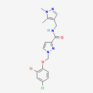 1-[(2-bromo-4-chlorophenoxy)methyl]-N-[(1,5-dimethyl-1H-pyrazol-4-yl)methyl]-1H-pyrazole-3-carboxamide