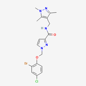 1-[(2-bromo-4-chlorophenoxy)methyl]-N-[(1,3,5-trimethyl-1H-pyrazol-4-yl)methyl]-1H-pyrazole-3-carboxamide