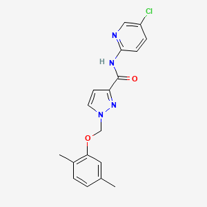 molecular formula C18H17ClN4O2 B4361974 N-(5-chloro-2-pyridinyl)-1-[(2,5-dimethylphenoxy)methyl]-1H-pyrazole-3-carboxamide 