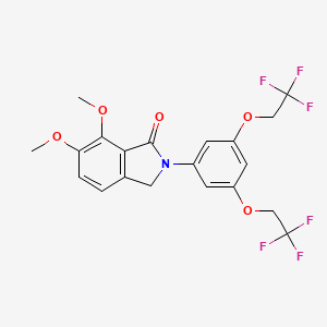 molecular formula C20H17F6NO5 B4361991 2-[3,5-bis(2,2,2-trifluoroethoxy)phenyl]-6,7-dimethoxy-1-isoindolinone 