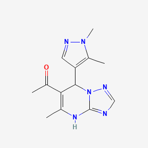 1-[7-(1,5-DIMETHYL-1H-PYRAZOL-4-YL)-5-METHYL-4,7-DIHYDRO[1,2,4]TRIAZOLO[1,5-A]PYRIMIDIN-6-YL]-1-ETHANONE