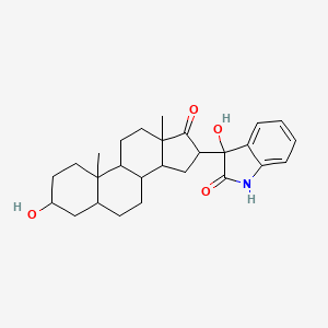 molecular formula C27H35NO4 B4362017 3-HYDROXY-3-(3-HYDROXY-10,13-DIMETHYL-17-OXOHEXADECAHYDRO-1H-CYCLOPENTA[A]PHENANTHREN-16-YL)-1,3-DIHYDRO-2H-INDOL-2-ONE 