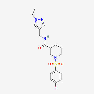 N-[(1-ethyl-1H-pyrazol-4-yl)methyl]-1-[(4-fluorophenyl)sulfonyl]-3-piperidinecarboxamide