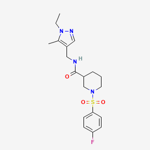 N-[(1-ethyl-5-methyl-1H-pyrazol-4-yl)methyl]-1-[(4-fluorophenyl)sulfonyl]-3-piperidinecarboxamide