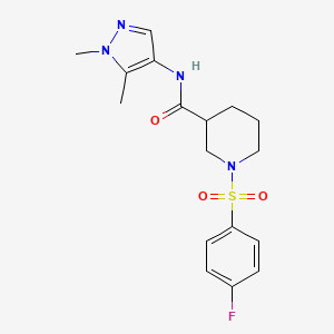 N-(1,5-dimethyl-1H-pyrazol-4-yl)-1-[(4-fluorophenyl)sulfonyl]-3-piperidinecarboxamide