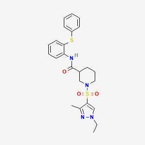 1-[(1-ETHYL-3-METHYL-1H-PYRAZOL-4-YL)SULFONYL]-N-[2-(PHENYLSULFANYL)PHENYL]-3-PIPERIDINECARBOXAMIDE