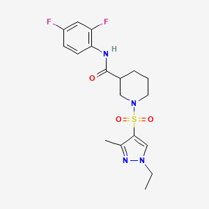 N-(2,4-difluorophenyl)-1-[(1-ethyl-3-methyl-1H-pyrazol-4-yl)sulfonyl]-3-piperidinecarboxamide