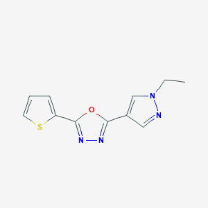 2-(1-ethyl-1H-pyrazol-4-yl)-5-(2-thienyl)-1,3,4-oxadiazole