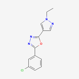 2-(3-chlorophenyl)-5-(1-ethyl-1H-pyrazol-4-yl)-1,3,4-oxadiazole