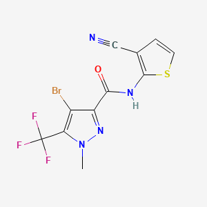 molecular formula C11H6BrF3N4OS B4362106 4-bromo-N-(3-cyano-2-thienyl)-1-methyl-5-(trifluoromethyl)-1H-pyrazole-3-carboxamide 