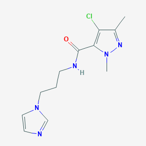 4-chloro-N-[3-(1H-imidazol-1-yl)propyl]-1,3-dimethyl-1H-pyrazole-5-carboxamide