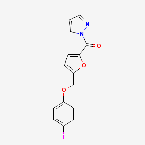 {5-[(4-IODOPHENOXY)METHYL]-2-FURYL}(1H-PYRAZOL-1-YL)METHANONE