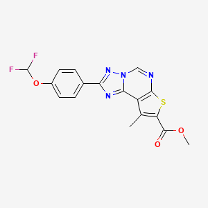 methyl 2-[4-(difluoromethoxy)phenyl]-9-methylthieno[3,2-e][1,2,4]triazolo[1,5-c]pyrimidine-8-carboxylate