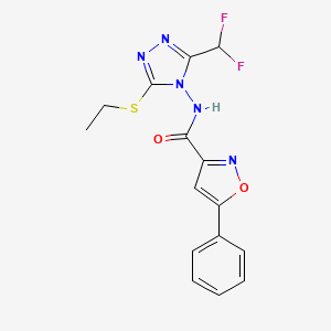 N-[3-(DIFLUOROMETHYL)-5-(ETHYLSULFANYL)-4H-1,2,4-TRIAZOL-4-YL]-5-PHENYL-3-ISOXAZOLECARBOXAMIDE