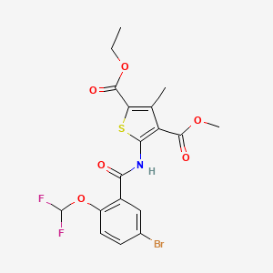 2-ethyl 4-methyl 5-{[5-bromo-2-(difluoromethoxy)benzoyl]amino}-3-methyl-2,4-thiophenedicarboxylate