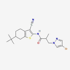 3-(4-BROMO-1H-PYRAZOL-1-YL)-N-[6-(TERT-BUTYL)-3-CYANO-4,5,6,7-TETRAHYDRO-1-BENZOTHIOPHEN-2-YL]-2-METHYLPROPANAMIDE