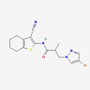 3-(4-bromo-1H-pyrazol-1-yl)-N-(3-cyano-4,5,6,7-tetrahydro-1-benzothiophen-2-yl)-2-methylpropanamide