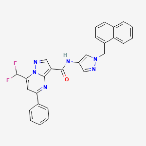 molecular formula C28H20F2N6O B4362232 7-(difluoromethyl)-N-[1-(1-naphthylmethyl)-1H-pyrazol-4-yl]-5-phenylpyrazolo[1,5-a]pyrimidine-3-carboxamide 