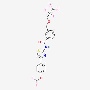 molecular formula C21H16F6N2O3S B4362254 N-{4-[4-(difluoromethoxy)phenyl]-1,3-thiazol-2-yl}-3-[(2,2,3,3-tetrafluoropropoxy)methyl]benzamide 