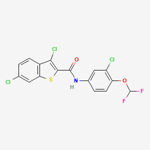 3,6-dichloro-N-[3-chloro-4-(difluoromethoxy)phenyl]-1-benzothiophene-2-carboxamide