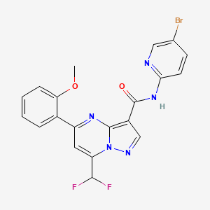 molecular formula C20H14BrF2N5O2 B4362280 N-(5-BROMO-2-PYRIDYL)-7-(DIFLUOROMETHYL)-5-(2-METHOXYPHENYL)PYRAZOLO[1,5-A]PYRIMIDINE-3-CARBOXAMIDE 