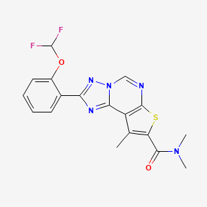 2-[2-(difluoromethoxy)phenyl]-N,N,9-trimethylthieno[3,2-e][1,2,4]triazolo[1,5-c]pyrimidine-8-carboxamide